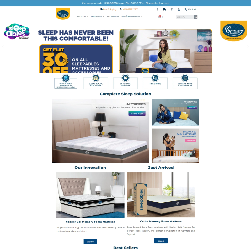 Centuary-Mattresses brand store creatives created by the virtual salt