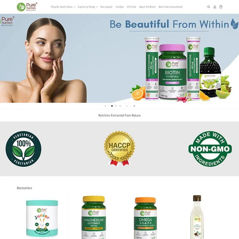pure nutrition brand store creatives created by the virtual salt